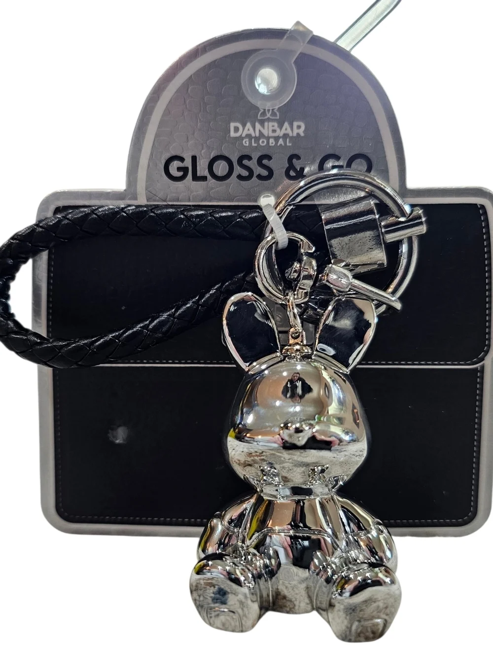 DANBAR Metallic Gloss & Co Silver Bunny Shaped Keychain, New